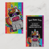 レインボーグリッターユニコーンプロフェッショナルソーシャルメディア 名刺 (正面/裏面)