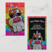 レインボーグリッターユニコーンプロフェッショナルソーシャルメディア 名刺 (正面/裏面)