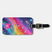 レインボーグリッターラゲージタグ ラゲッジタグ (正面横)