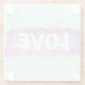 レインボーグリッターラブスクリプトコースター ガラスコースター (裏面)