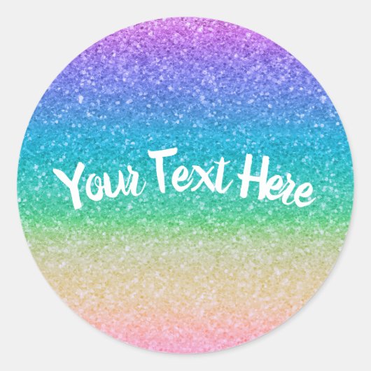 レインボーグリッタールックバースデーパーティー卒業 ラウンドシール (正面)