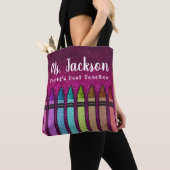 レインボーグリッター先生教室新学期 トートバッグ (クローズアップ)