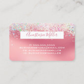 レインボーグリッター散水クレジットカードデザインスタイル 名刺 (裏面)