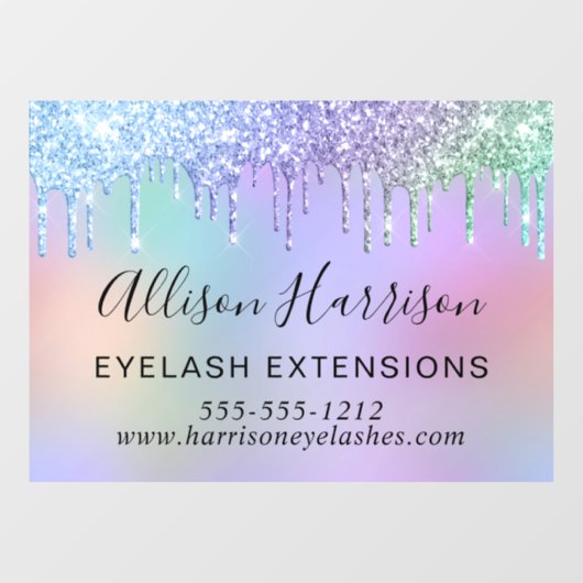 レインボーグリッター美しい事業 ウィンドウサイン (シート)