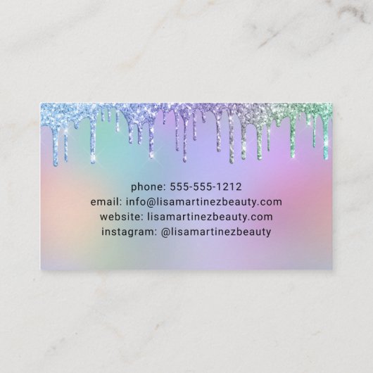 レインボーグリッター美しい名刺 名刺 (裏面)