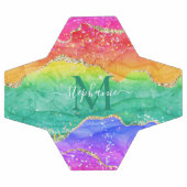 レインボーグリッター金ゴールドアゲートモノグラム サッカーボール (フラット)