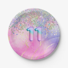 レインボーグリッター11thバースデーパーティー ペーパープレート