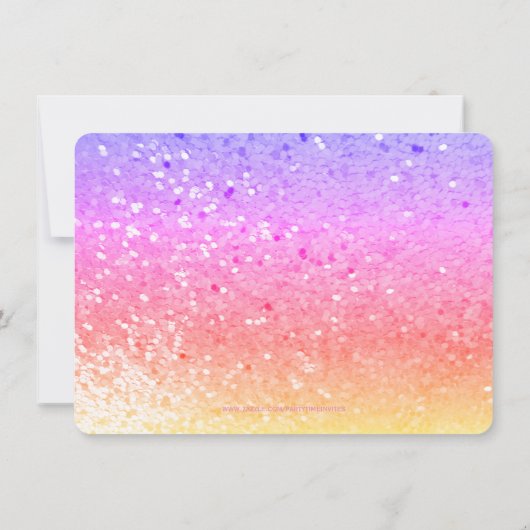 レインボーグリッター:フォトパーティの招待状 招待状 (裏面)