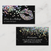 レインボーグリッター リップグロス メイクアップアーティスト 名刺 (正面/裏面)