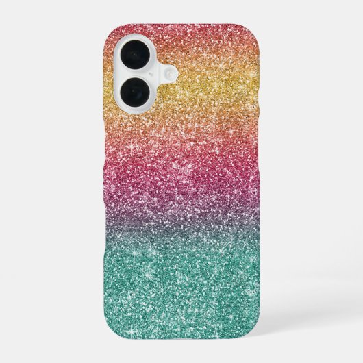 レインボーグリッター iPhone 16ケース (裏面)