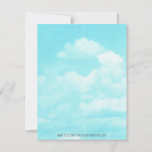 レインボーグリーティングカードの上のどこか 案内状 (裏面)