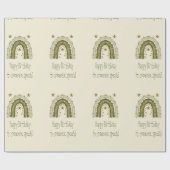 レインボーグリーン金ゴールドハッピーバースデーMeiring Special ラッピングペーパー (フラット)