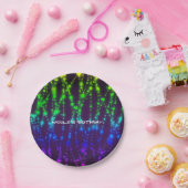 レインボーグローネオンスパークリューズバースデーパーティー ペーパープレート (パーティー)