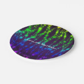 レインボーグローネオンスパークリューズバースデーパーティー ペーパープレート (アングル)