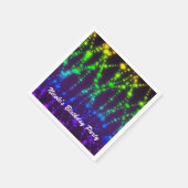 レインボーグローネオンライトスパークルバースデーパーティー スタンダードカクテルナプキン (角)