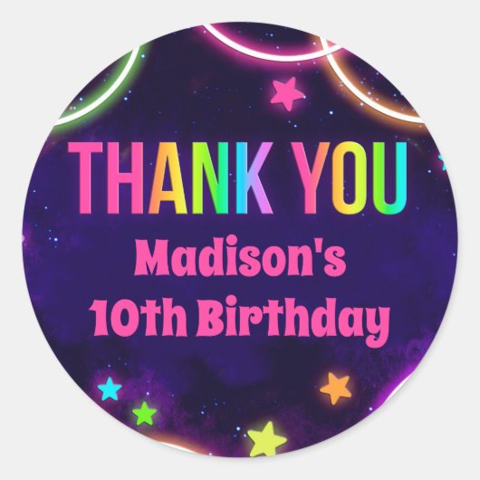 レインボーグローバースデーパーティーのシール ラウンドシール (正面)