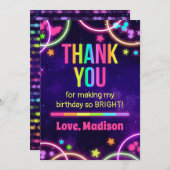 レインボーグローバースデーパーティーサンキューカード サンキューカード (正面/裏面)