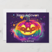 🌈🎃レインボーグローパンプキンカード 招待状 (正面)