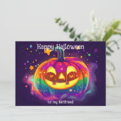 🌈🎃レインボーグローパンプキンカード 招待状 (スタンド正面)