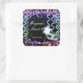 レインボーグローマスカレードマスク誕生日パーティー スクエアシール (バッグ)