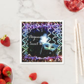 レインボーグローマスカレードマスク誕生日パーティー スタンダードカクテルナプキン (インサイチュ)