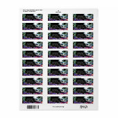 レインボーグローマスカレードマスク誕生日パーティー ラベル (フルシート)