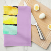 レインボーケーキかわいい水色 キッチンタオル (四つ折り)