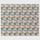 レインボーケーキのスライス ラッピングペーパー (フラット)