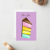 レインボーケーキの水色かわいい ノートカード (正面/裏面インサイチュ)