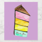 レインボーケーキの水色かわいい ワインラベル (シングルラベル)