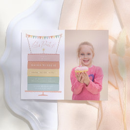 レインボーケーキガールバジェットフォトバースデーパーティー