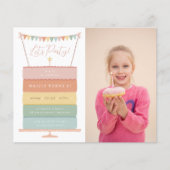 レインボーケーキガールバジェットフォトバースデーパーティー (正面)