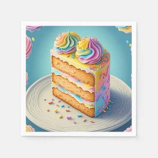 「レインボーケーキスライス」 スタンダードカクテルナプキン