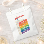 レインボーケーキハッピーバースデーパーソナライズされたカスタム フェイバーバッグ (クリップ留めされた状態)