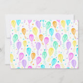 レインボーケーキフォトバースデーパーティー招待状for Girls 招待状 (裏面)