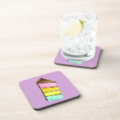 レインボーケーキユムウォーターカラーかわいいアート コースター (右側)