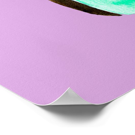 レインボーケーキユムウォーターカラーかわいいアート ポスター (角)