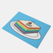 レインボーケーキ漫画イラストレーション ドアマット (アングル)