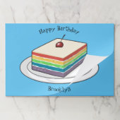 レインボーケーキ漫画イラストレーション ペーパーパッド (折り畳み)