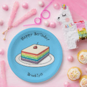 レインボーケーキ漫画イラストレーション ペーパープレート (パーティー)