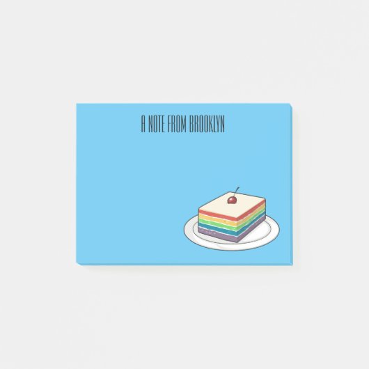 レインボーケーキ漫画イラストレーション ポストイット (正面)