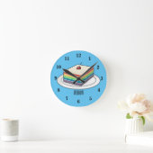 レインボーケーキ漫画イラストレーション ラウンド壁時計 (ホーム)