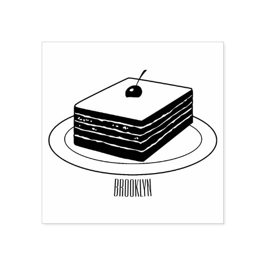 レインボーケーキ漫画イラストレーション ラバースタンプ (インプリント)