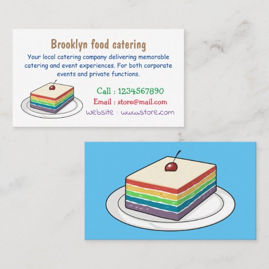 レインボーケーキ漫画イラストレーション 名刺 (正面/裏面)