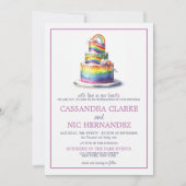 レインボーケーキ結婚式招待状 招待状 (正面)