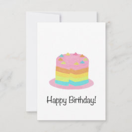 レインボーケーキ誕生日カード サンキューカード