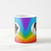 レインボーゲイカップルハートロマンチックな恋 コーヒーマグカップ (中央)
