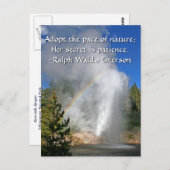 レインボーゲイザーイエローストーンウィフエマーソン引用文 ポストカード (正面/裏面)