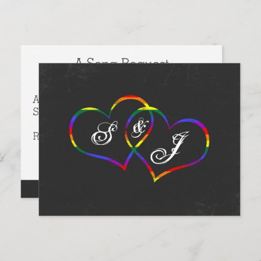 レインボーゲイプライドラブハートソングリクエスト ポストカード (正面/裏面)