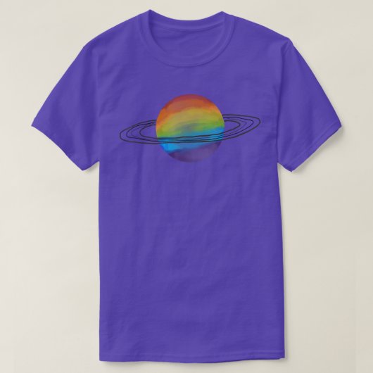 レインボーゲイプライド宇宙LGBT月Tシャツ Tシャツ (デザイン正面)